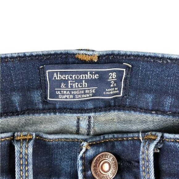 Abercrombie & Fitch Ultra High Rise Super Skinny Dark Wash Jeans - Picture 5 of 10